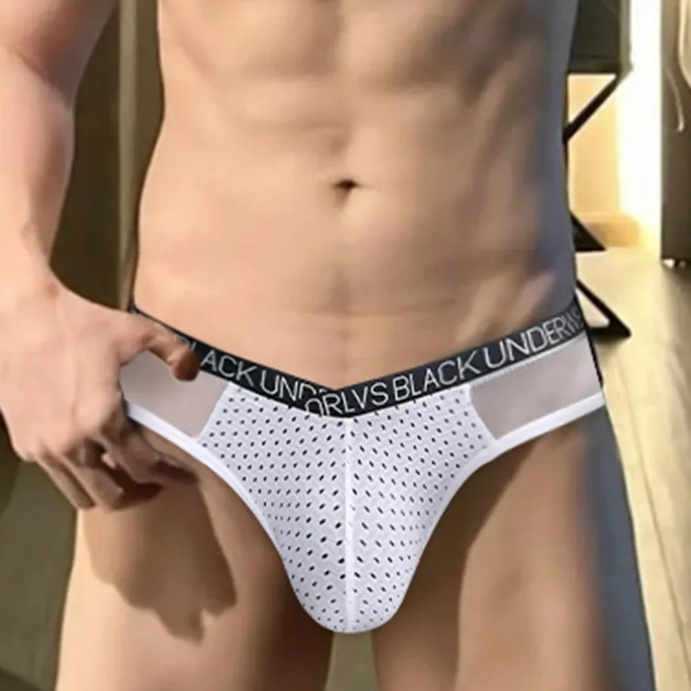 solid pattern polyester mens briefs
