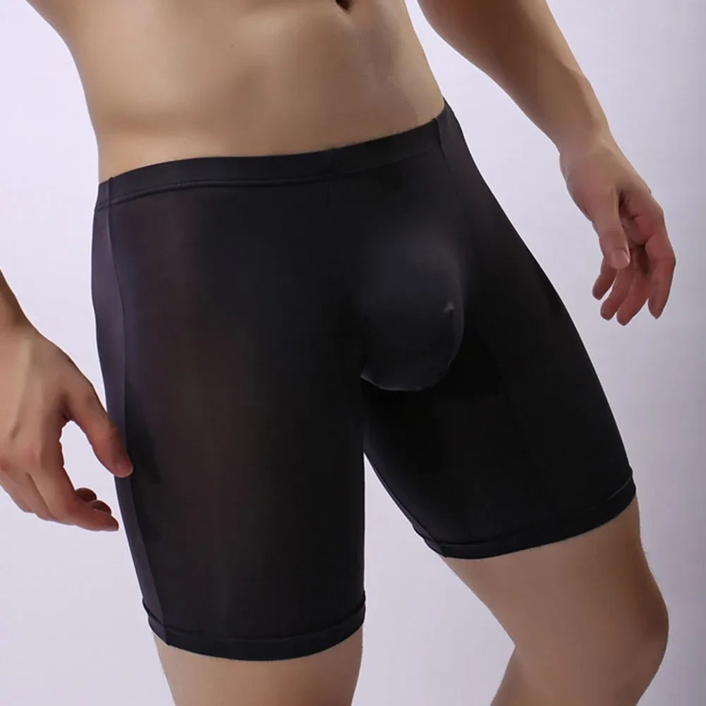 solid pattern silk boxer briefs