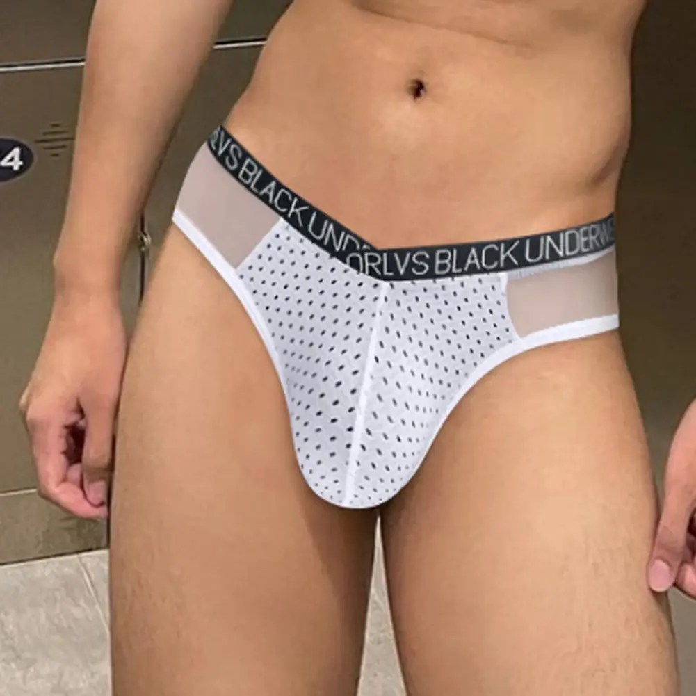 white solid pattern polyester briefs