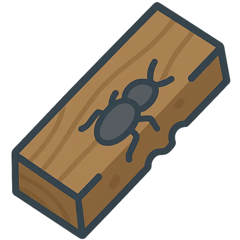 Timber with termite damage representing structural risk