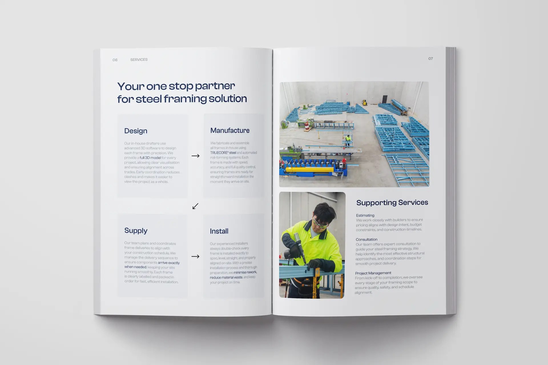 ISG Frames Capability Statement 3D render of capabilities page