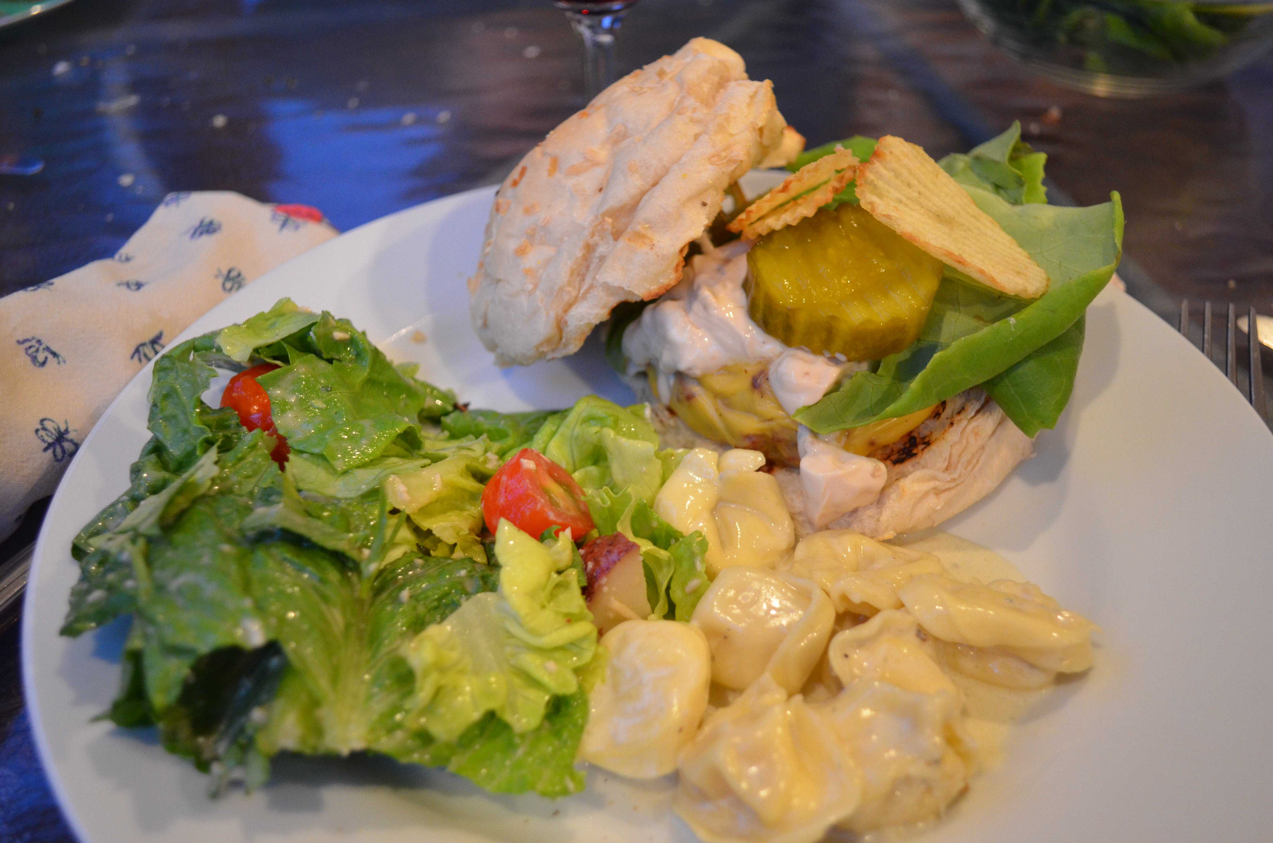 Onion Dip Burgers. Tortellini With Cream Sauce. I Sing In