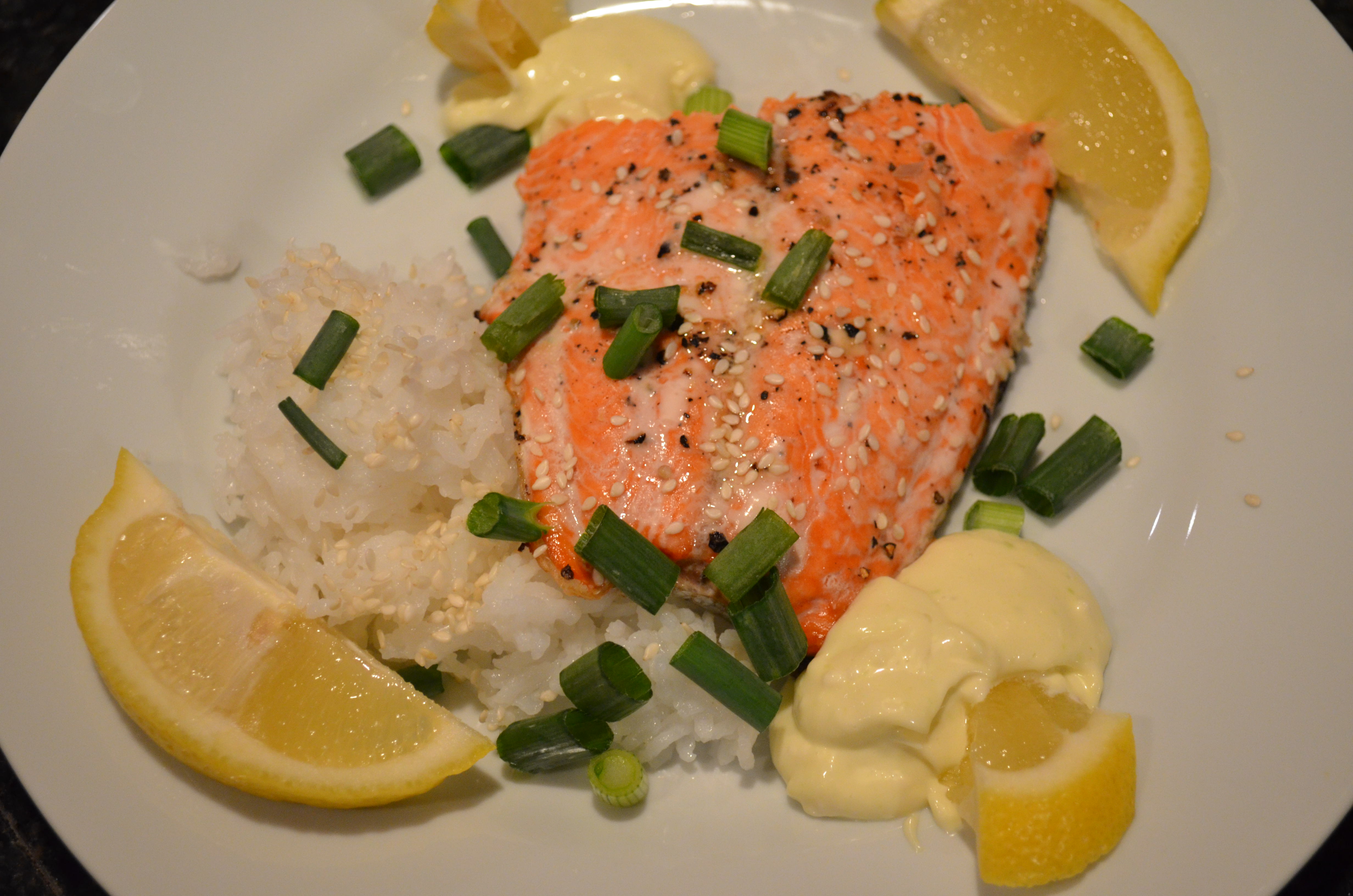 Sesame Salmon with Wasabi Mayo I Sing In The Kitchen