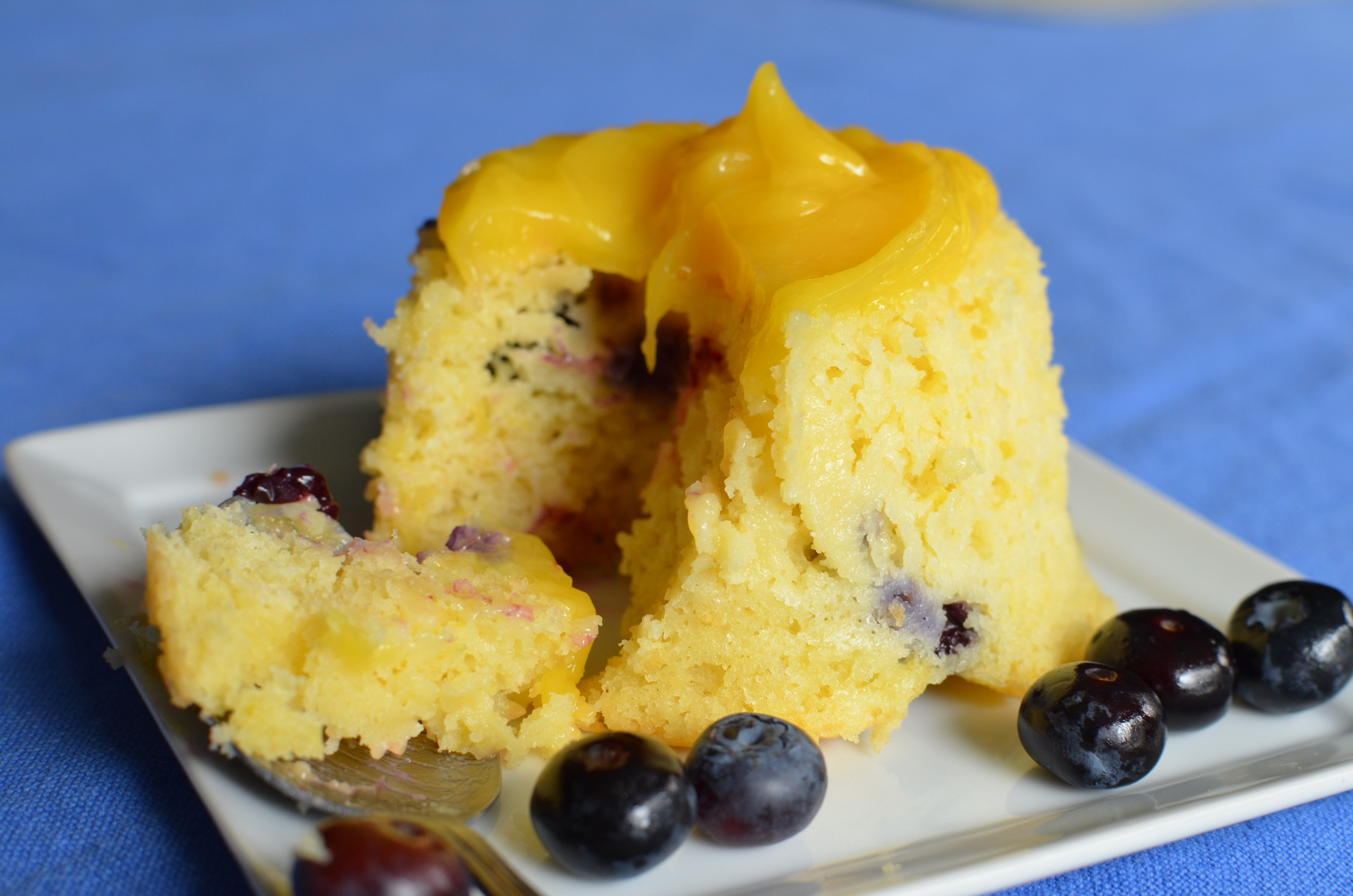 Little Blueberry Puddings With Lemon Curd Sauce. A Moneybrother Moment ...