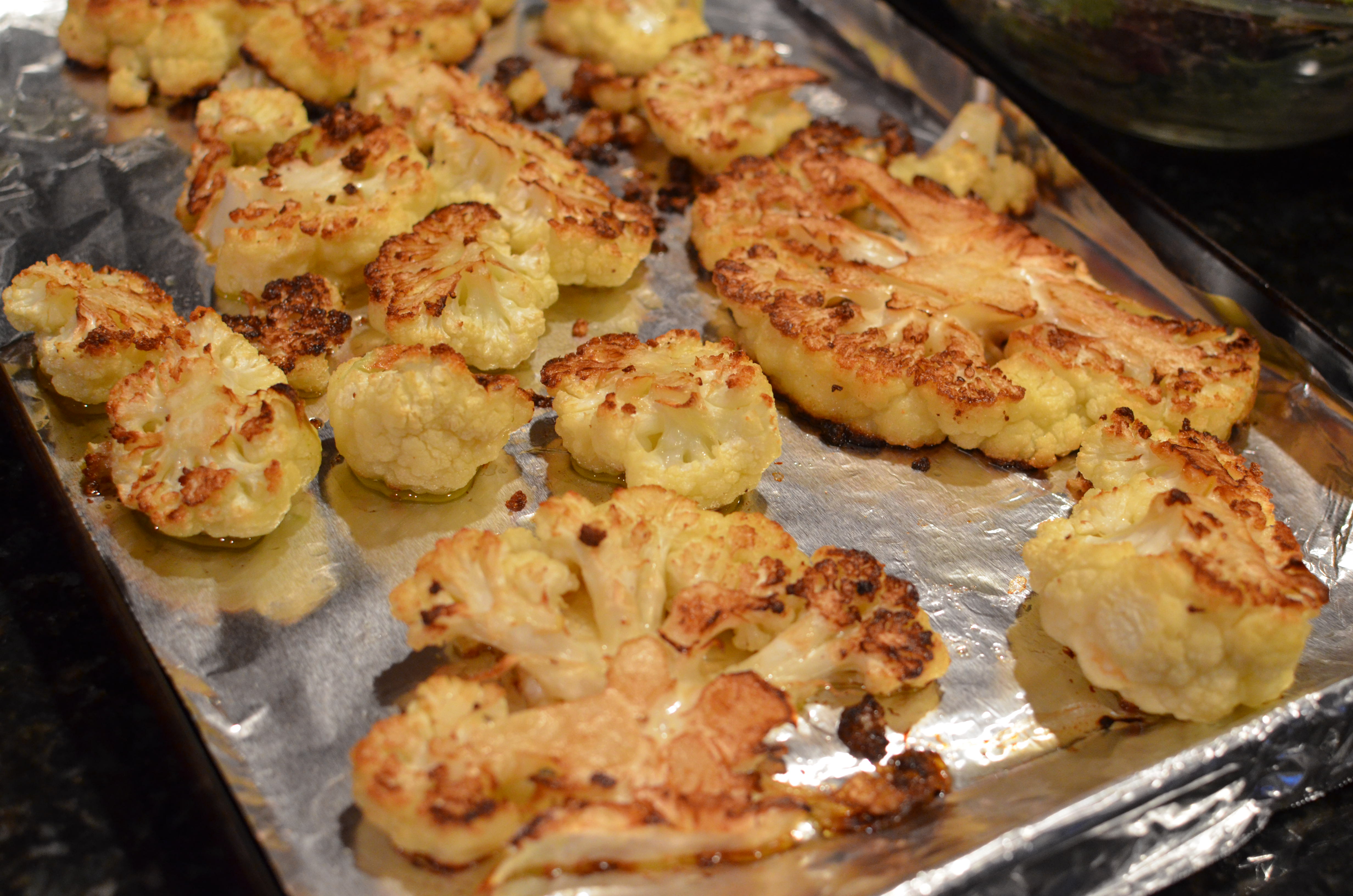 Cauliflower Steaks With Olive Relish And Tomato Sauce. Mike Nisbet On