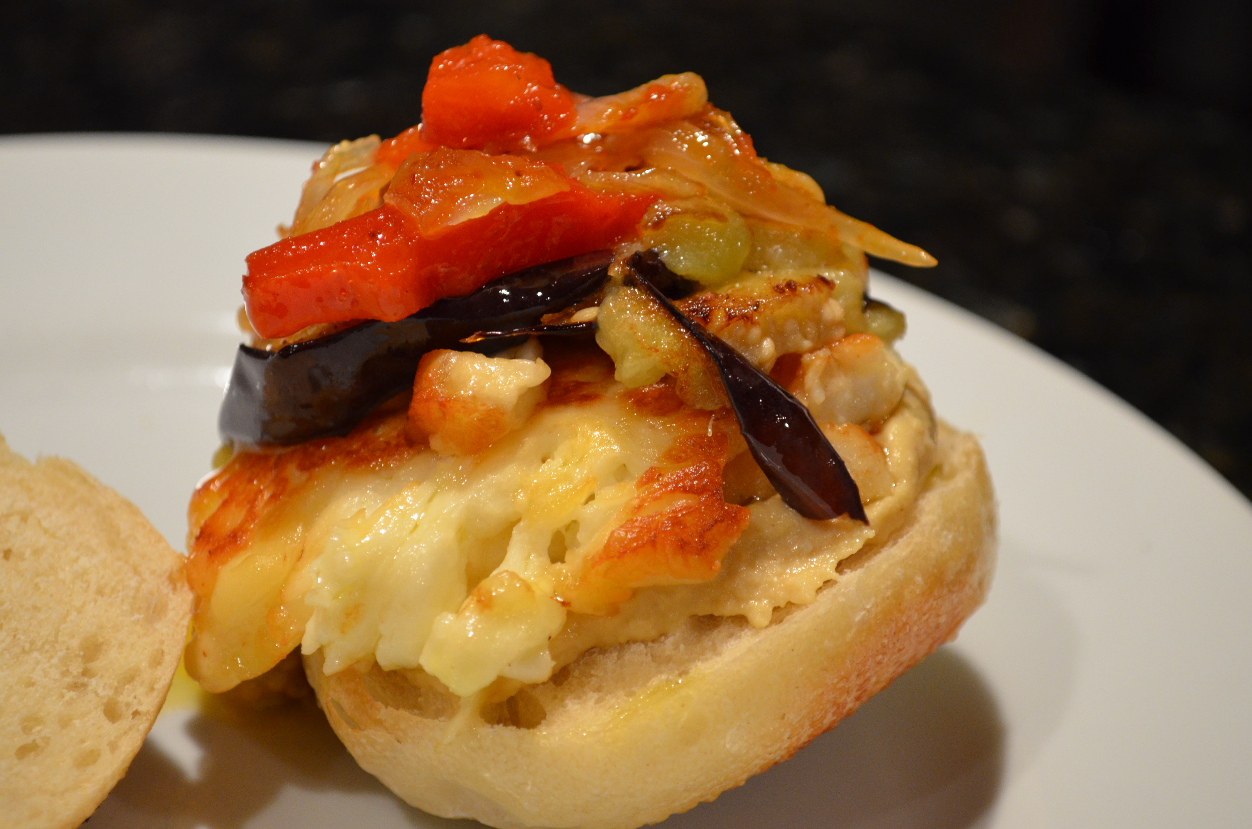 Halloumi Aubergine Sliders With Harissa Relish. Creepy Songs. I Sing