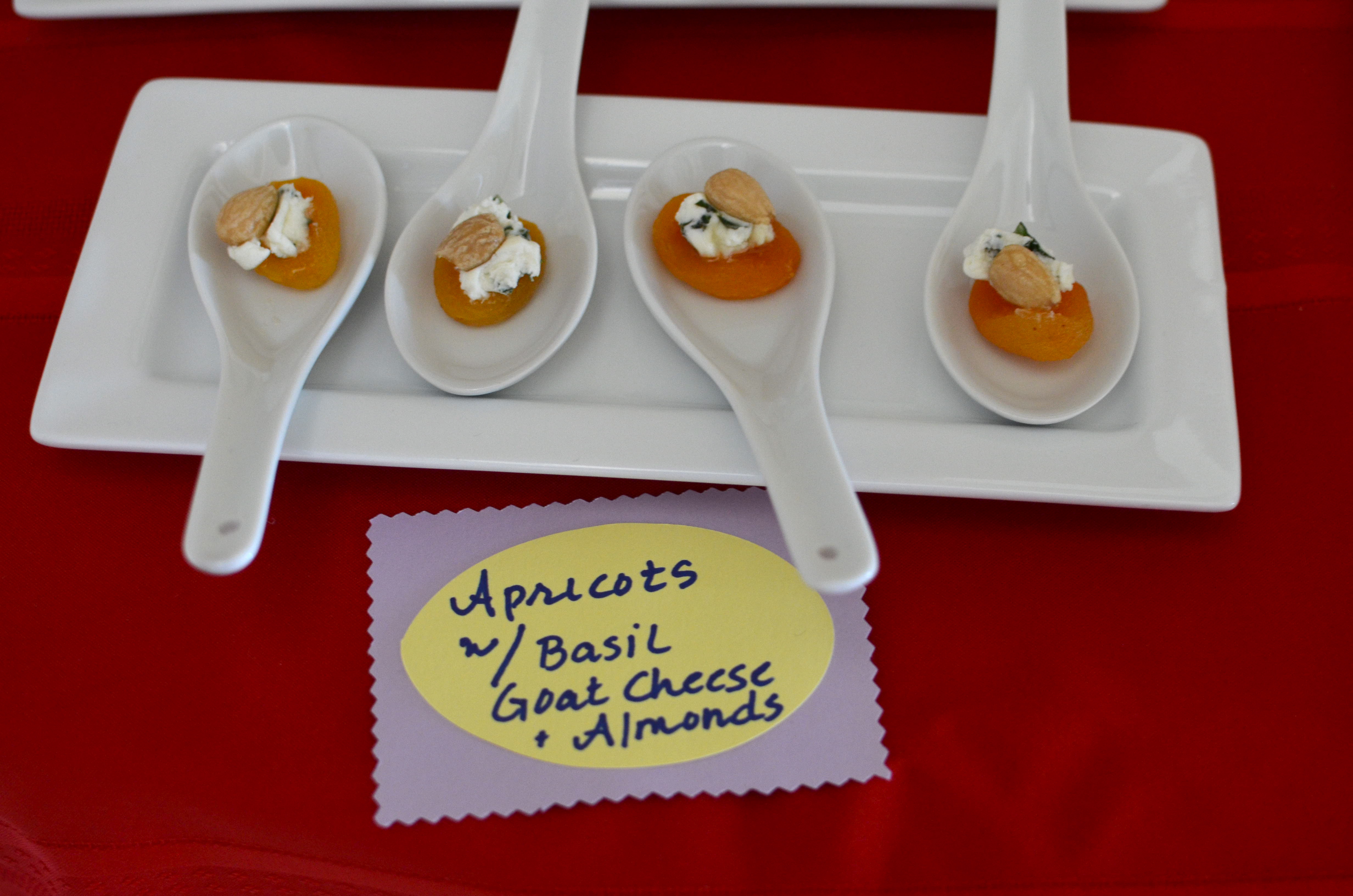 Apricots Stuffed With Basil Goat Cheese And Marcona Almonds. And A