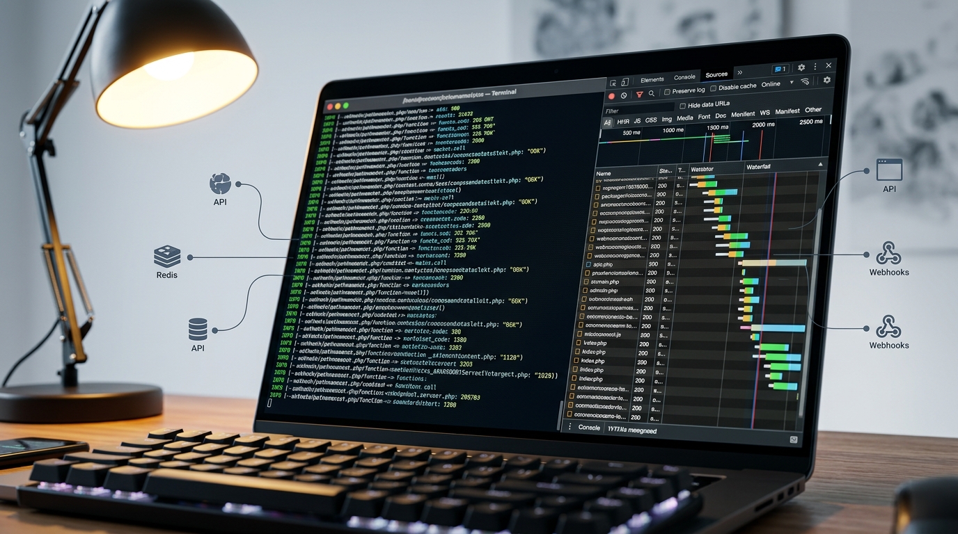 Auditing a WordPress theme codebase and network assets in developer tools