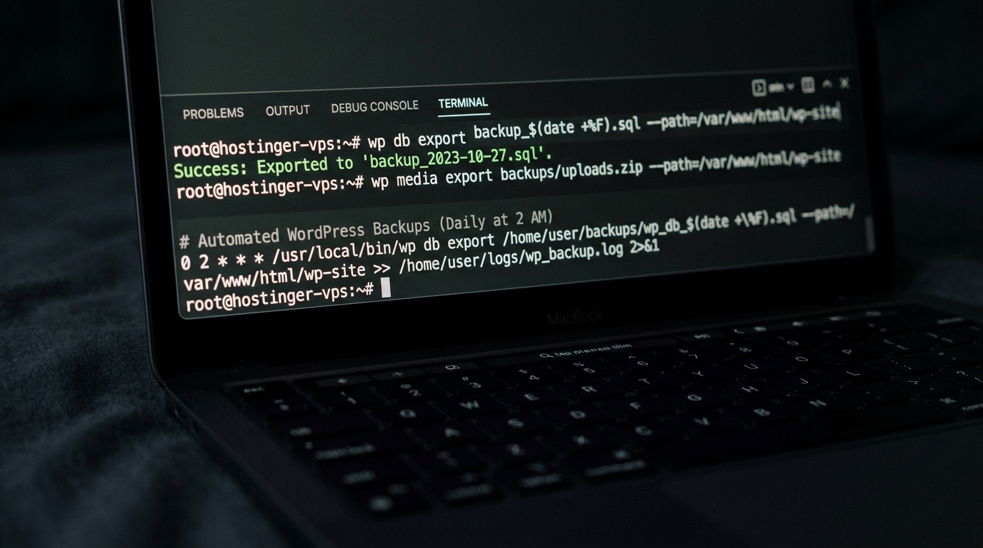 Automate WordPress Backups with WP-CLI and Cron on Hostinger VPS