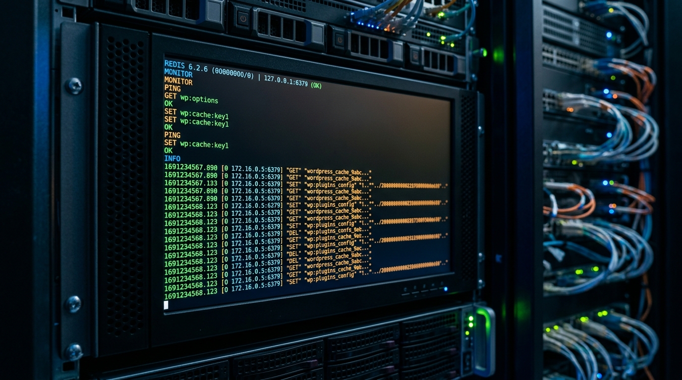 Terminal screen displaying live Redis CLI commands connected via UNIX socket on a Hostinger VPS