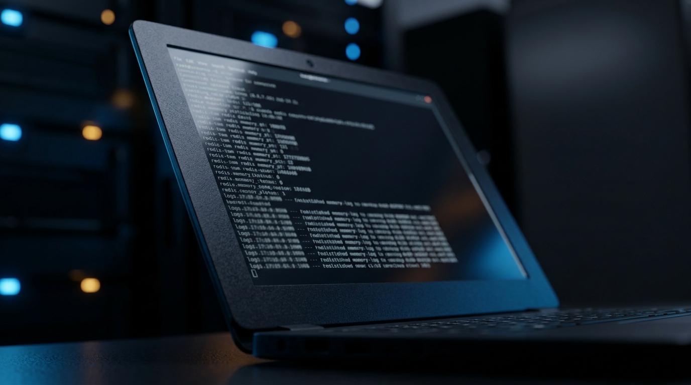 Linux terminal screen displaying Redis object cache connection status and memory statistics