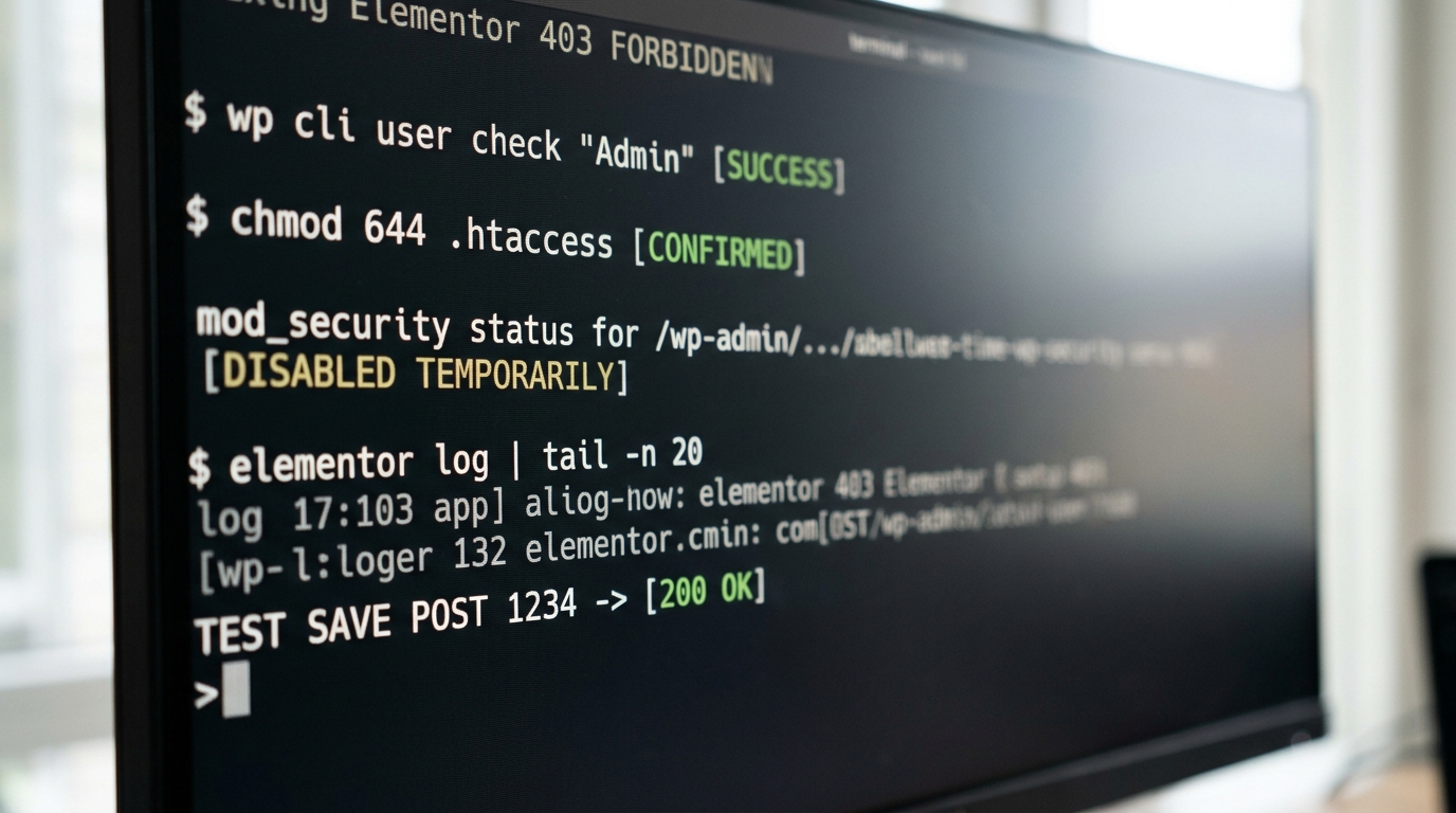 Fix Elementor 403 Forbidden Error on Save or Update in WordPress