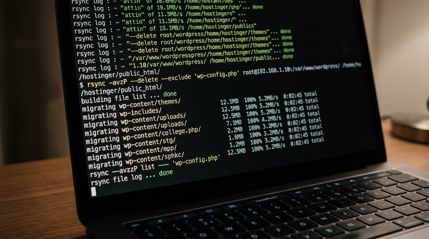 Migrate WordPress to Hostinger via SSH and Rsync Without Downtime