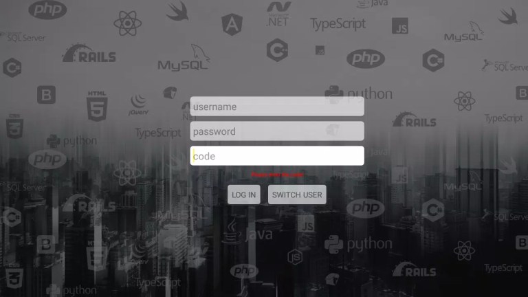 Enter the Username, Password, and Code
