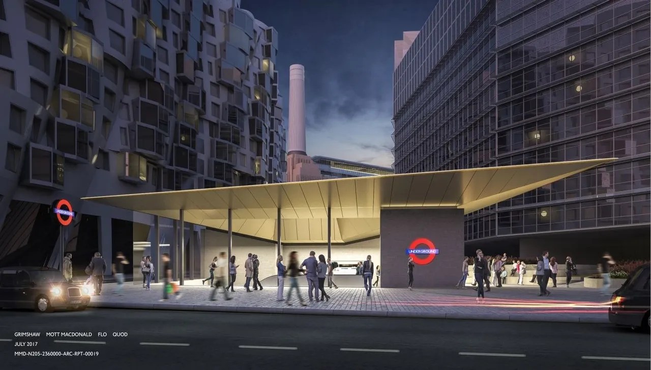 London - Battersea Northern Line train station at night