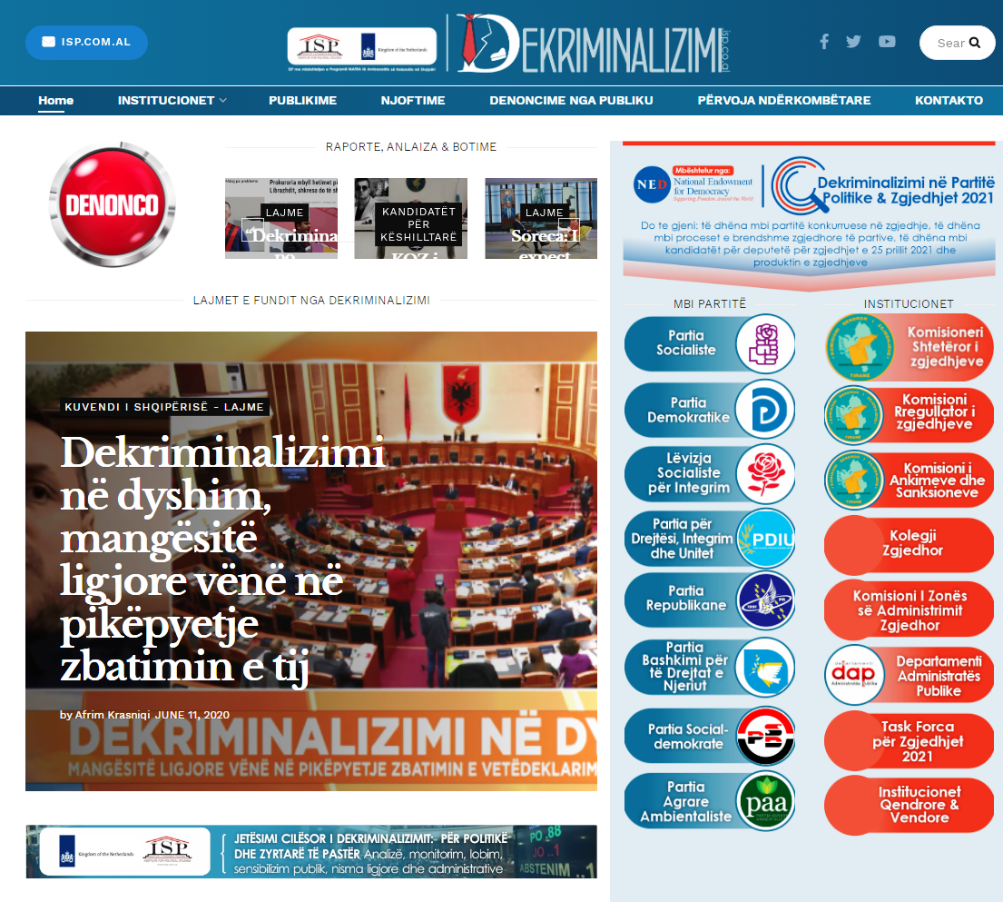 ISP, database mbi strukturat dhe kandidatët e partive politike