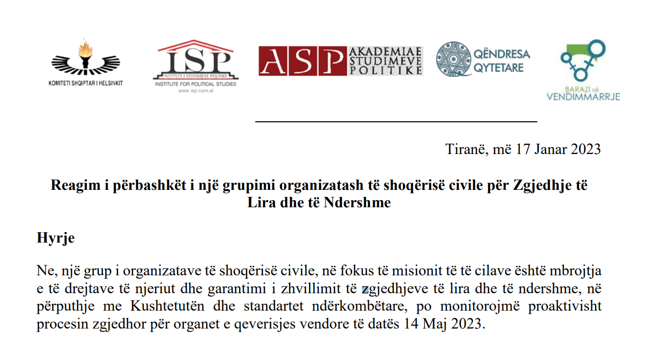 ISP dhe partnerët: dokument me rekomandime për KQZ dhe institucionet