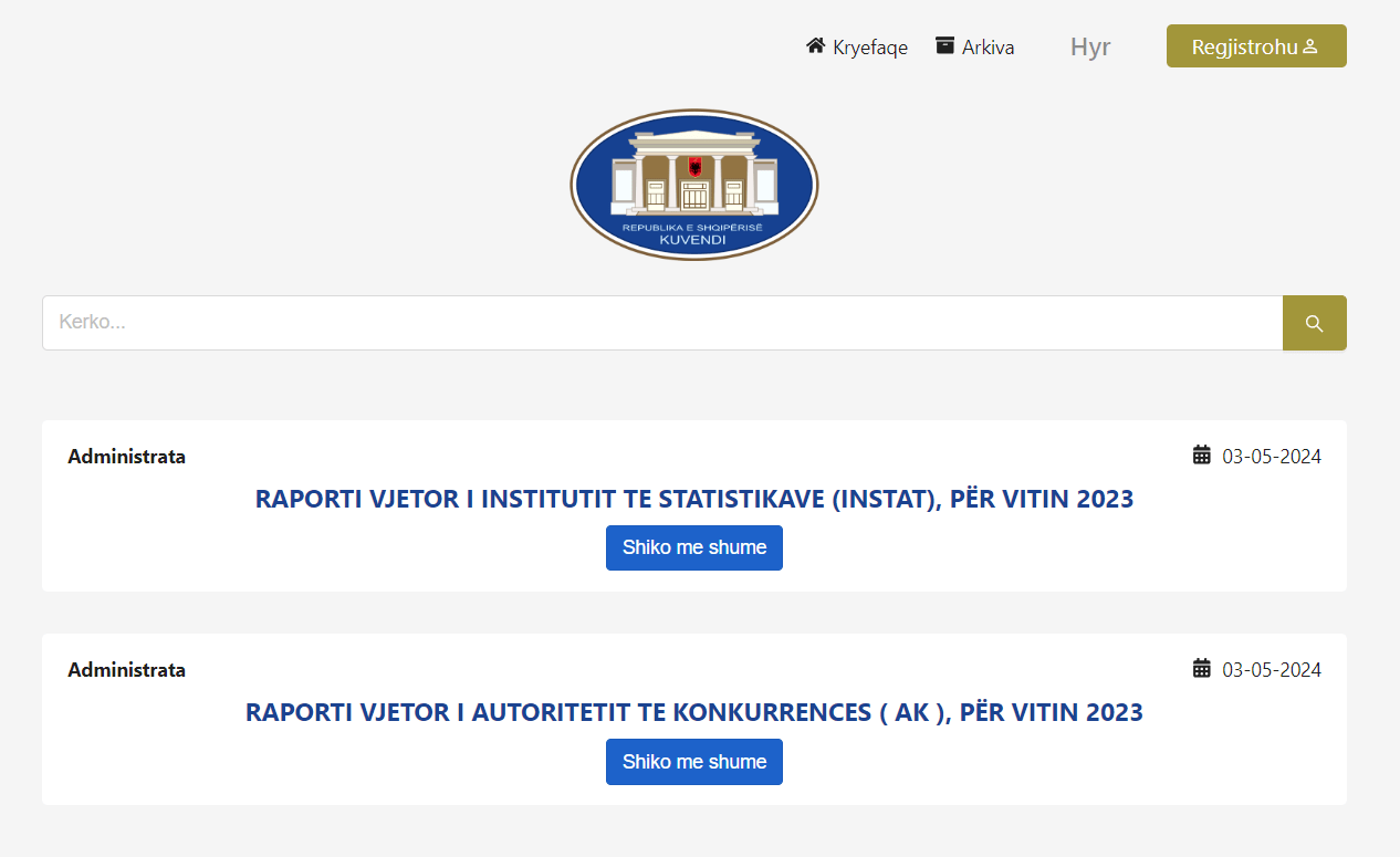 Transparenca: Konsultimi publik për raportet vjetore në Kuvend