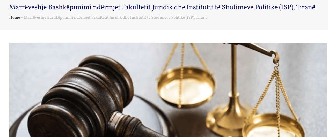 ISP, marrëveshje bashkëpunimi me Fakultetin Juridik / Universiteti “Isa Boletini”, Mitrovicë