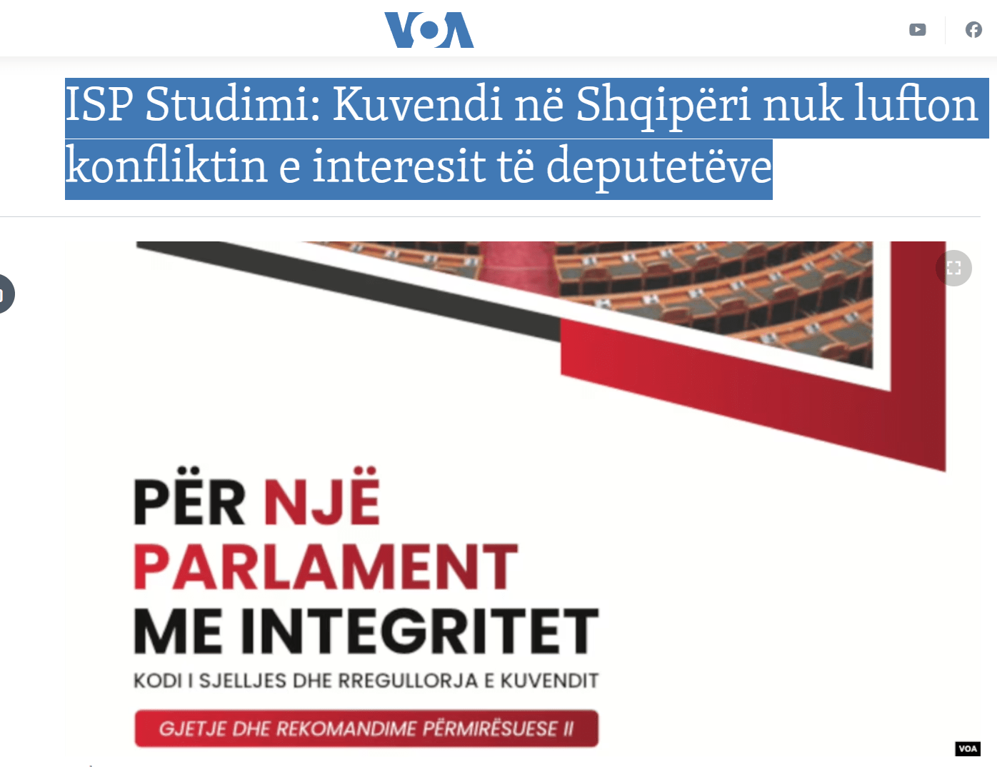 ISP Studimi: Kuvendi në Shqipëri nuk lufton konfliktin e interesit të deputetëve