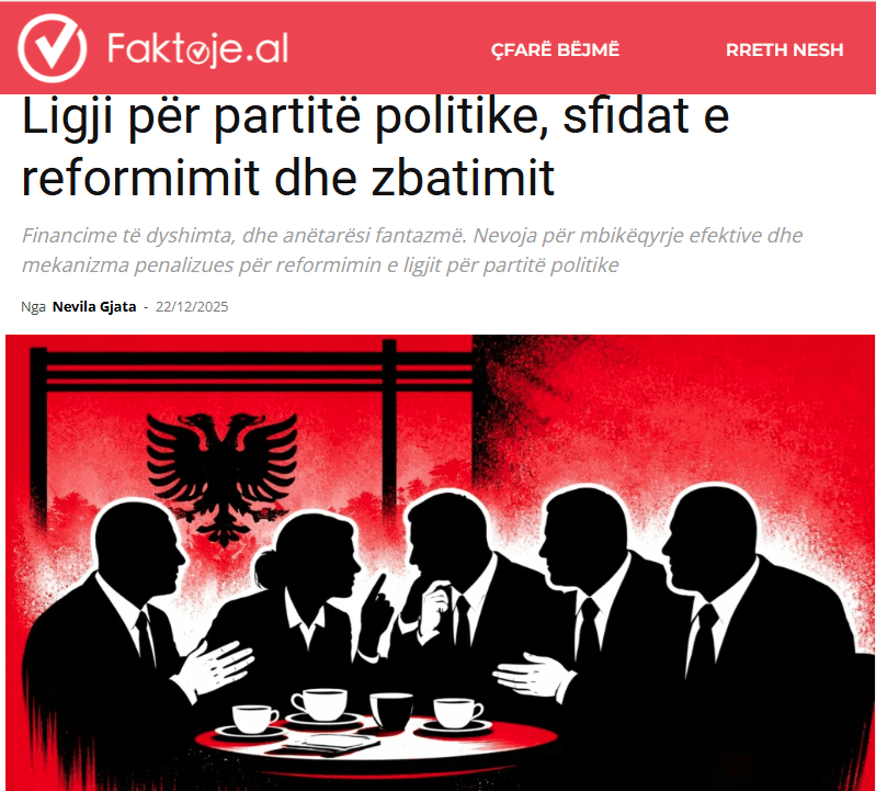 Nevila Gjata: Ligji për partitë politike, sfidat e reformimit dhe zbatimit