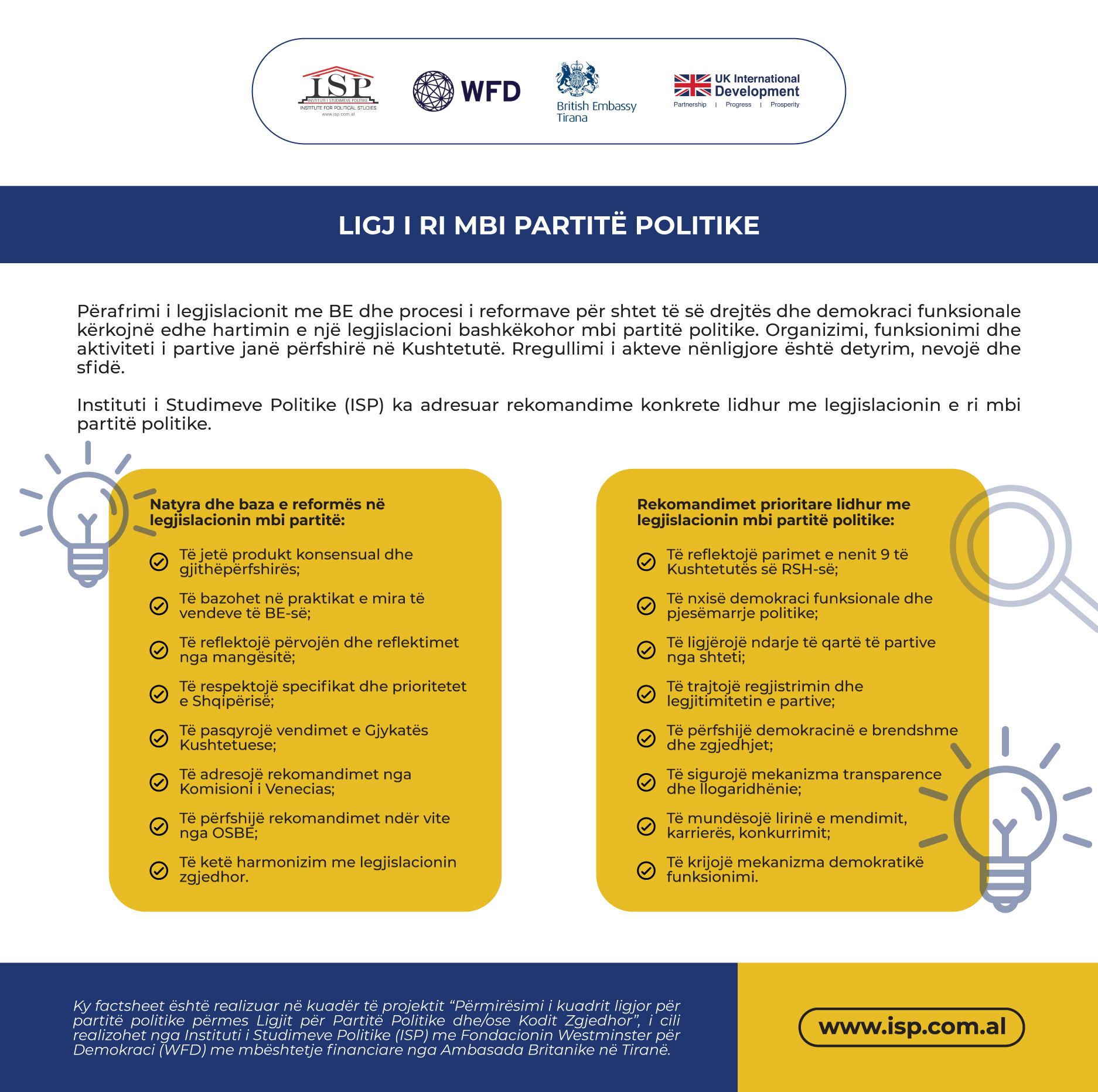 Factsheet: Për ligjin e ri mbi partitë politike