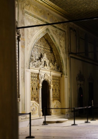 A gilded and ornately carved entrance to Topkapı Palace.