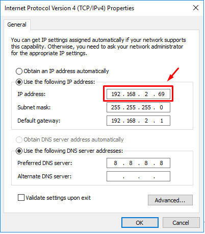 Set Windows Server 2016 with a static IP address