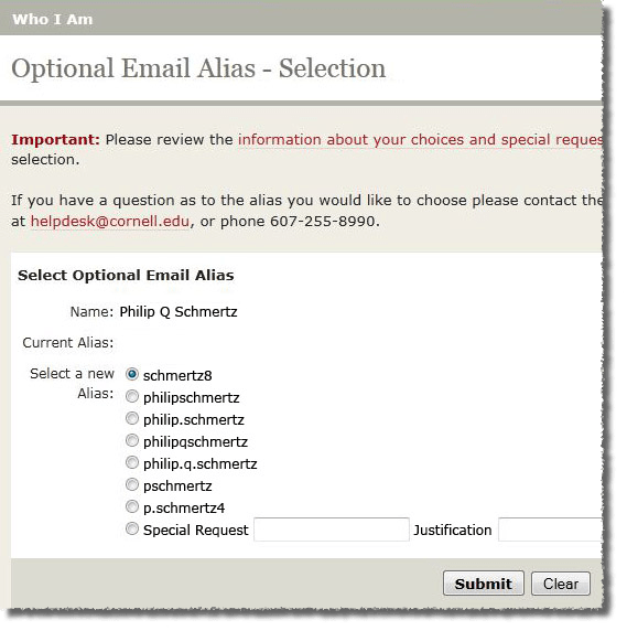 Standard Formats for Email Aliases | IT@Cornell