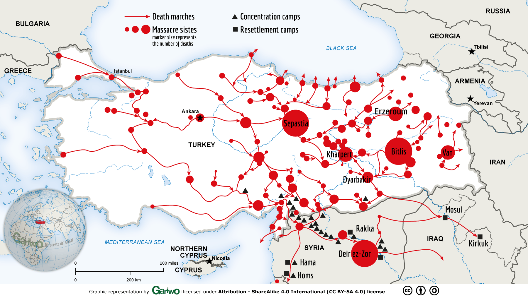 Armenian Genocide In The Territories Of The Ottoman Empire The Great Armenia Mappa EN 