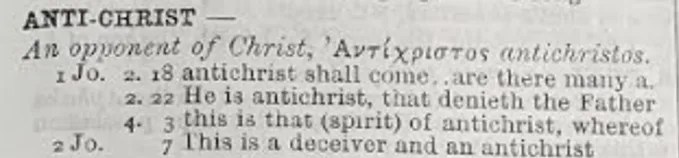 photo of a page in a book featuring an excerpt about the anti-christ