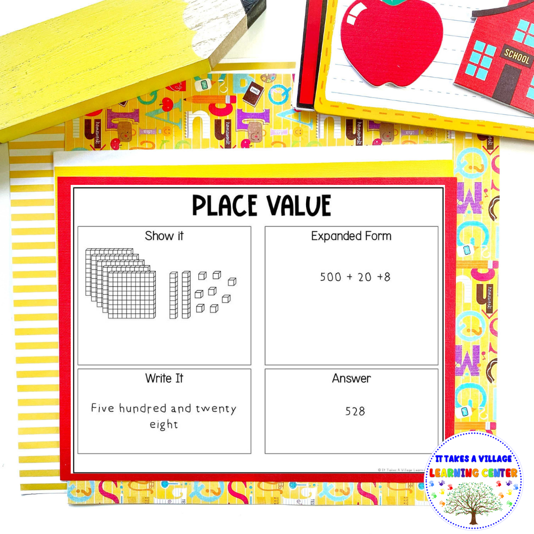 place value math mat