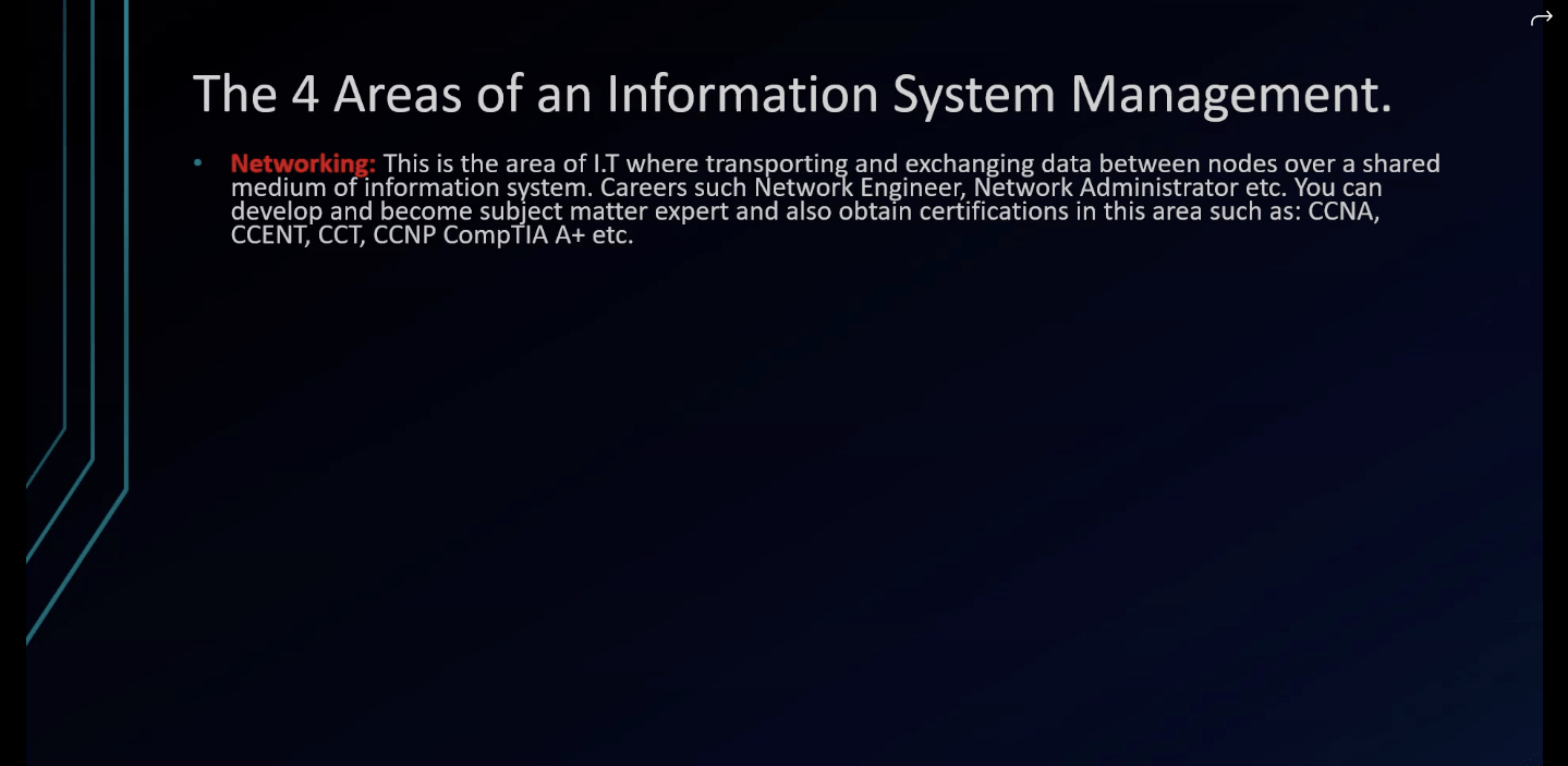 4 Areas of Information System Management