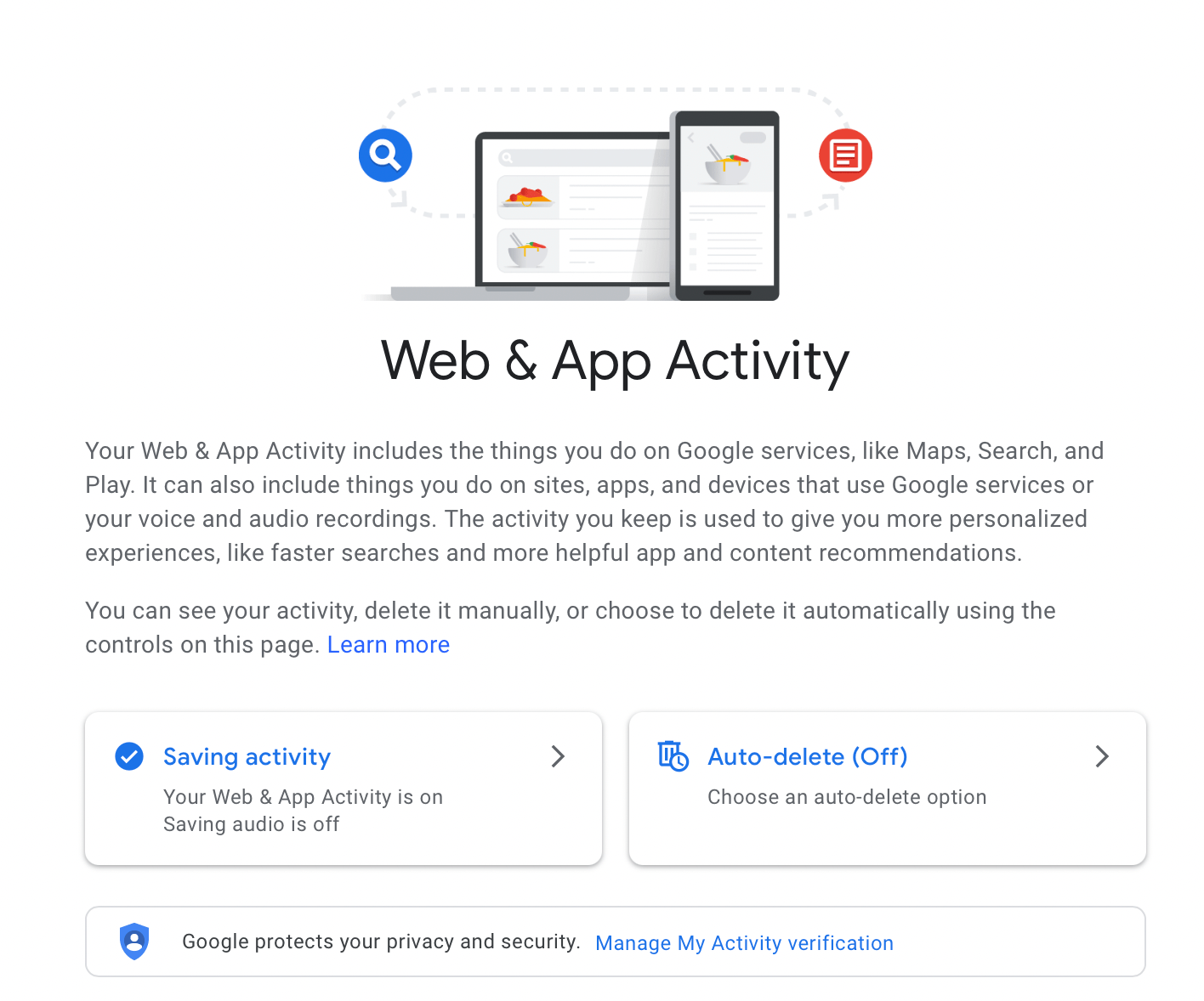 Теперь пользователи могут с помощью пароля ограничивать доступ к истории своей активности в Google