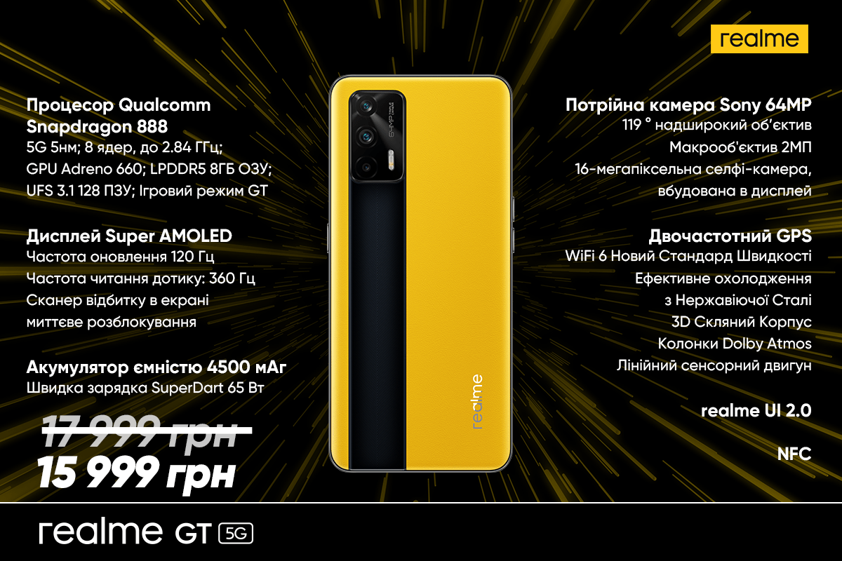 realme оголосив дату початку продажів одразу трьох флагманів у своїх цінових категоріях: realme 8, realme 8 pro, realme GT