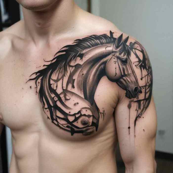 Abstract Horse Tattoo