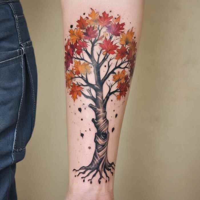 Autumn Leaves Tree tattoo