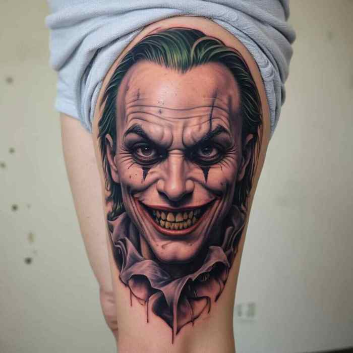 Backpiece Joker tattoo