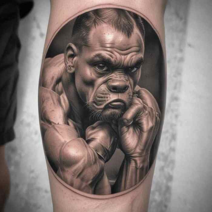 Boxer in Fighting Stance tattoo