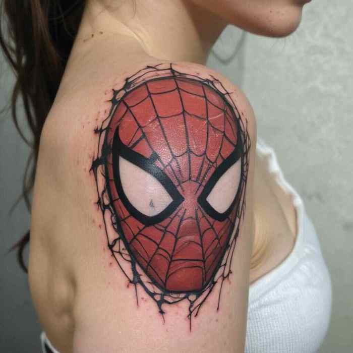 Broken Mask Spider Man Tattoo