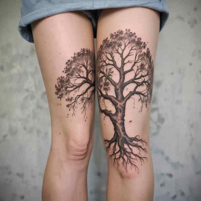 Broken but Growing Tree tattoo
