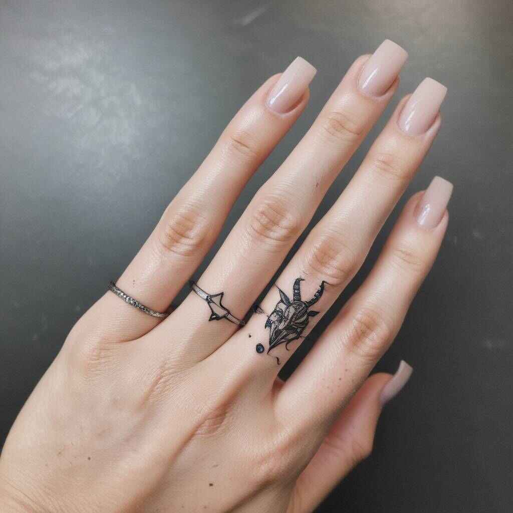 Capricorn Finger Tattoo