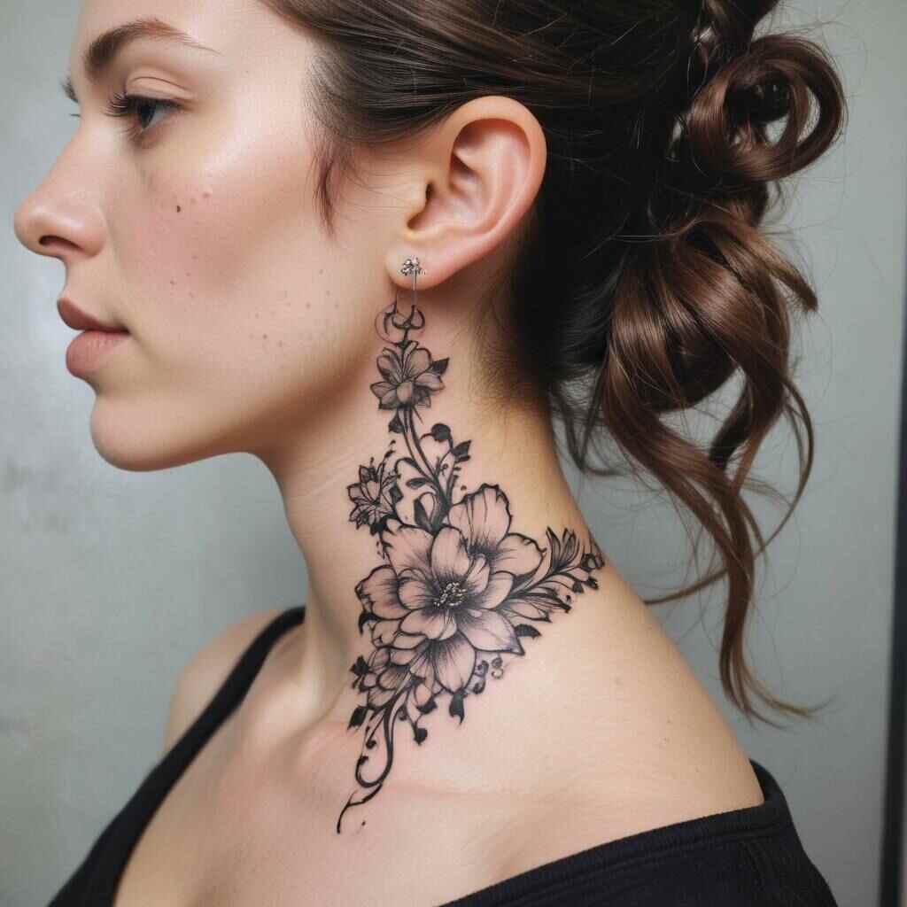Capricorn Flower Fusion Tattoo