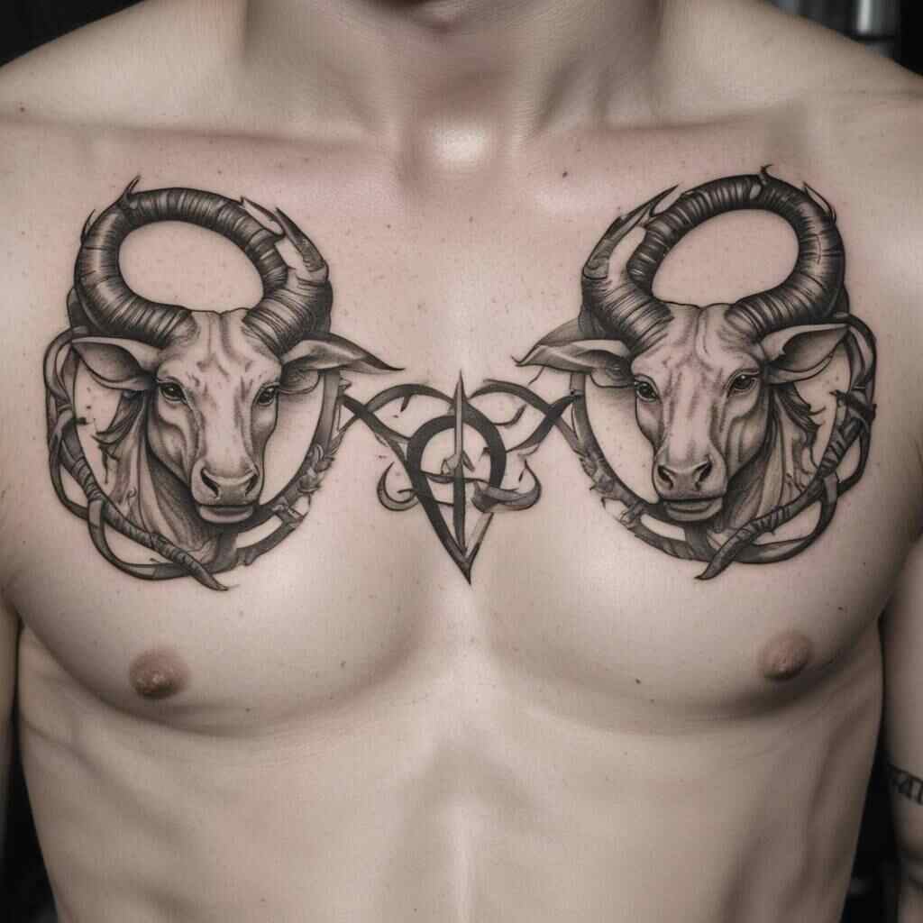 Capricorn and Taurus Symbols Tattoo