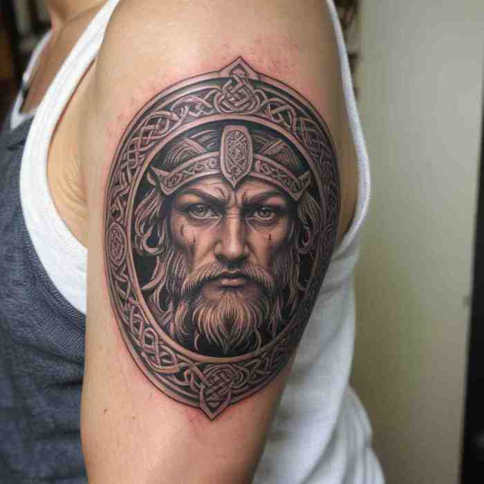 Celtic Warrior with Shield Tattoo