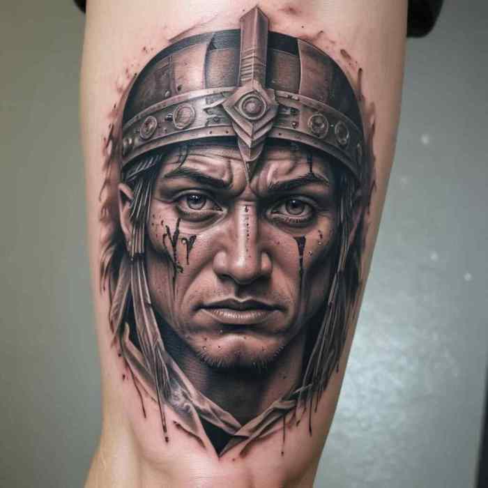 Crying Warrior tattoo