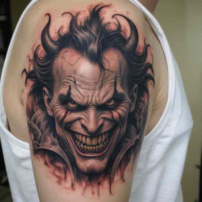 Demonic Joker tattoo