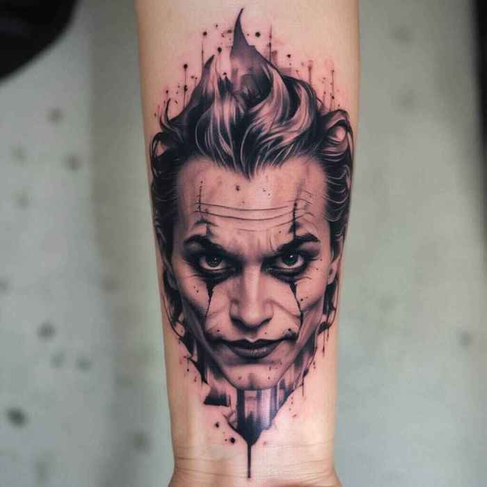 Double Exposure Joker tattoo