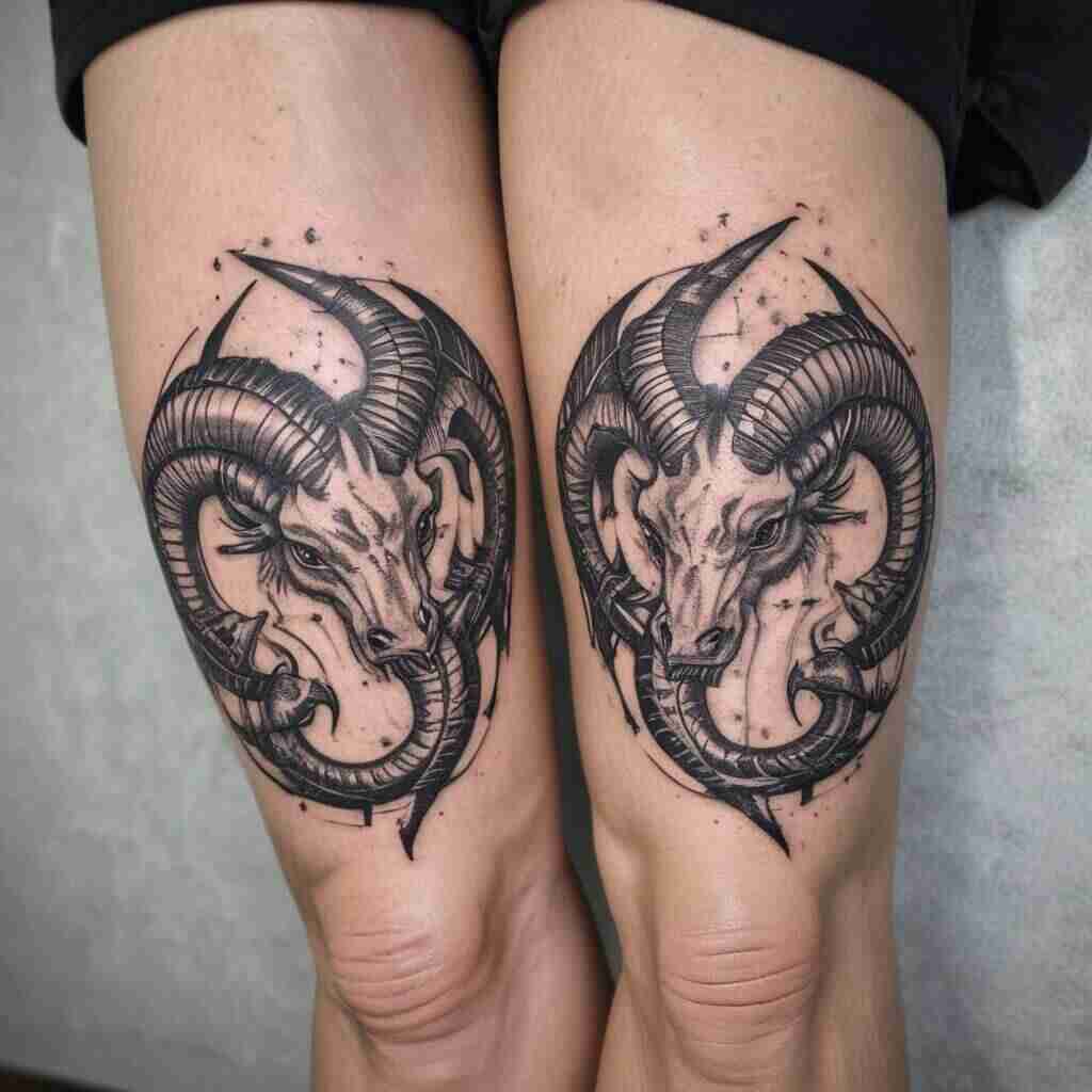 Dual Capricorn Designs tattoo