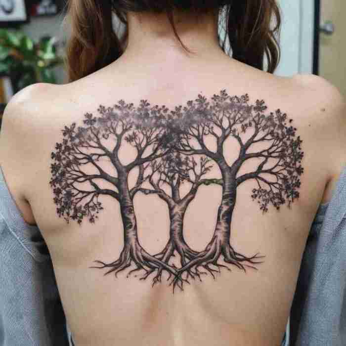 Dual Trees Intertwined tattoo